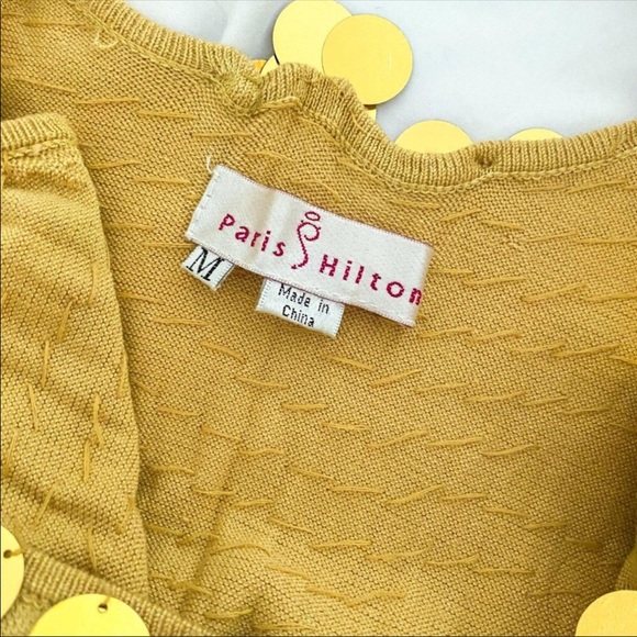 Paris Hilton Gold Sequin Paillettes Gold Dress Y2K Vintage Deadstock - Picture 9 of 16